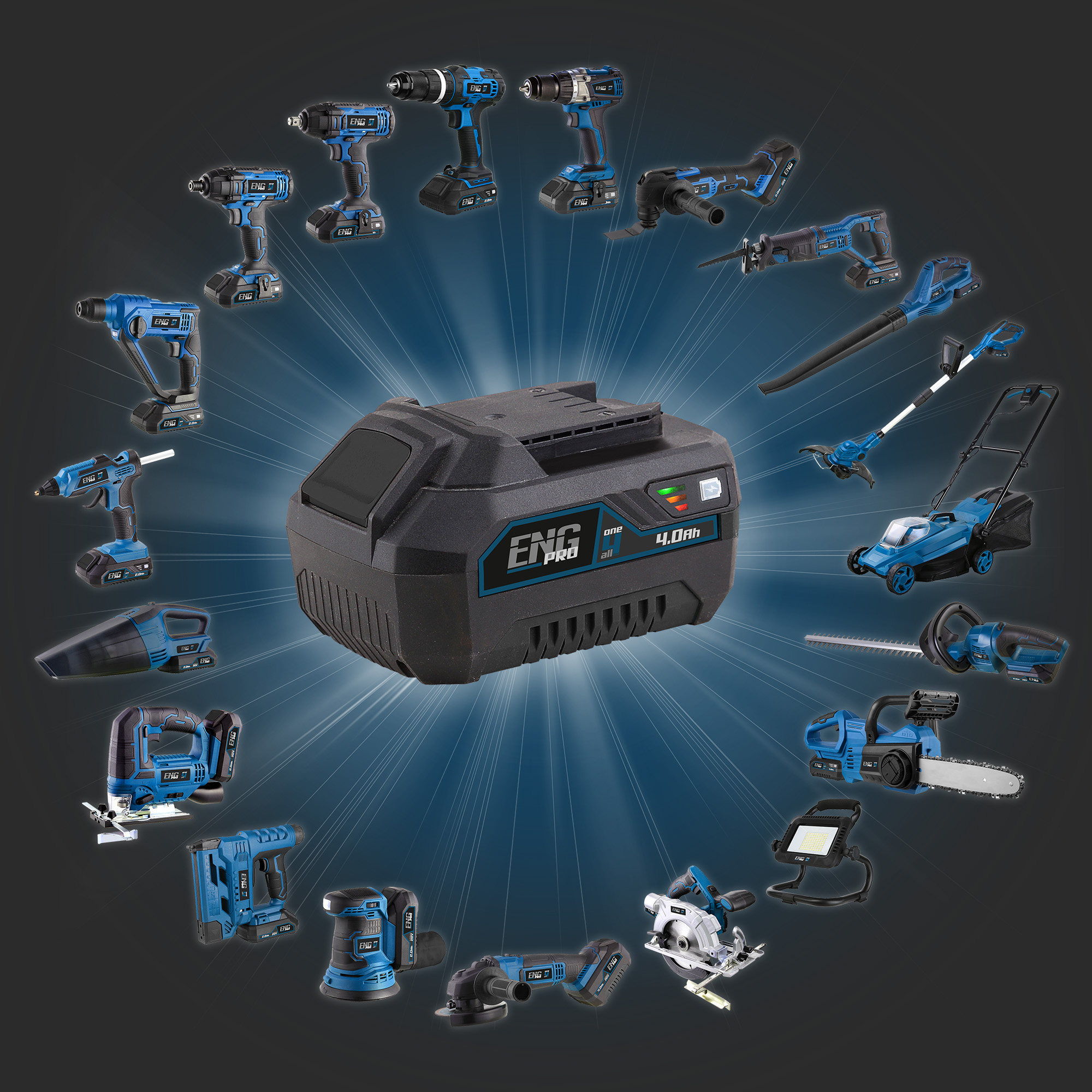 Graffettatrice E Sparachiodi 2-in-1 Senza Fili ENG PRO - Batteria ONE4ALL 20V, Fino A 30 Colpi/Minuto, Per Professionisti E Fai-da-Te